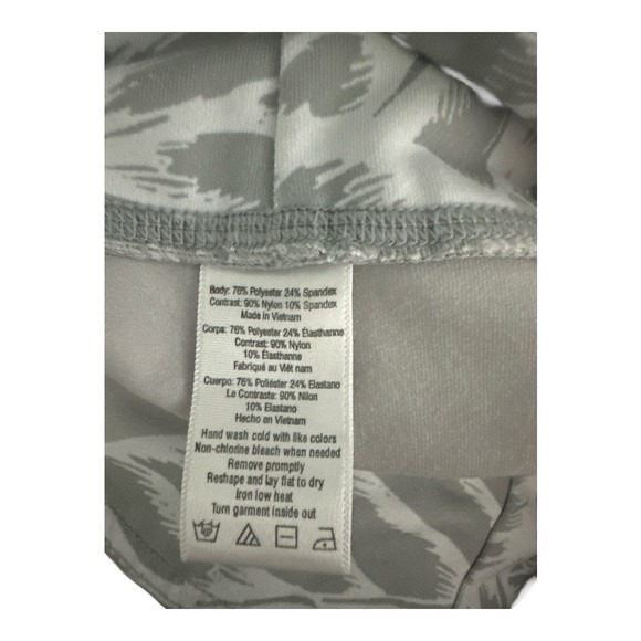 Alo White/Gray Palm Leaf Goddess Leggings, Small - Picture 8 of 10